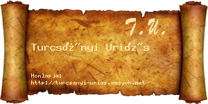 Turcsányi Uriás névjegykártya